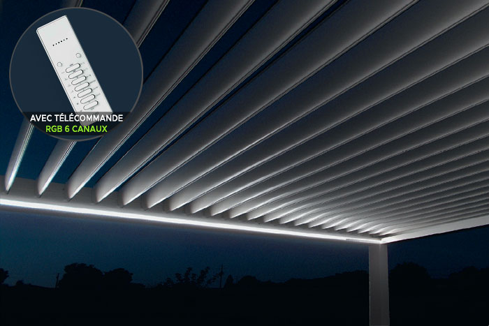 Photo de l'option LED de la Pergola Bioclimatique EOLUX