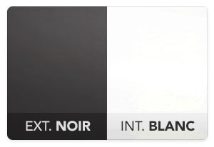 Noir 9005  Extérieur / Blanc 9010 Intérieur