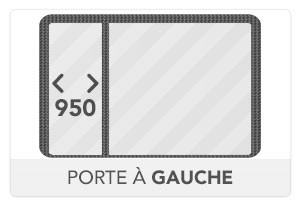 Porte  de 950mm à droite (Vue ext.)
