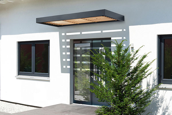 Photo de l'Auvent de Porte d'Entrée BS TIMBER-LINE sans paroi latérale