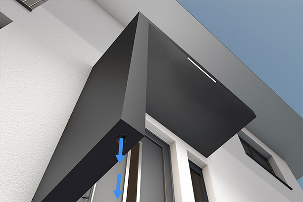 Photo de l'Auvent de Porte d'Entrée BS avec évacuation au sol