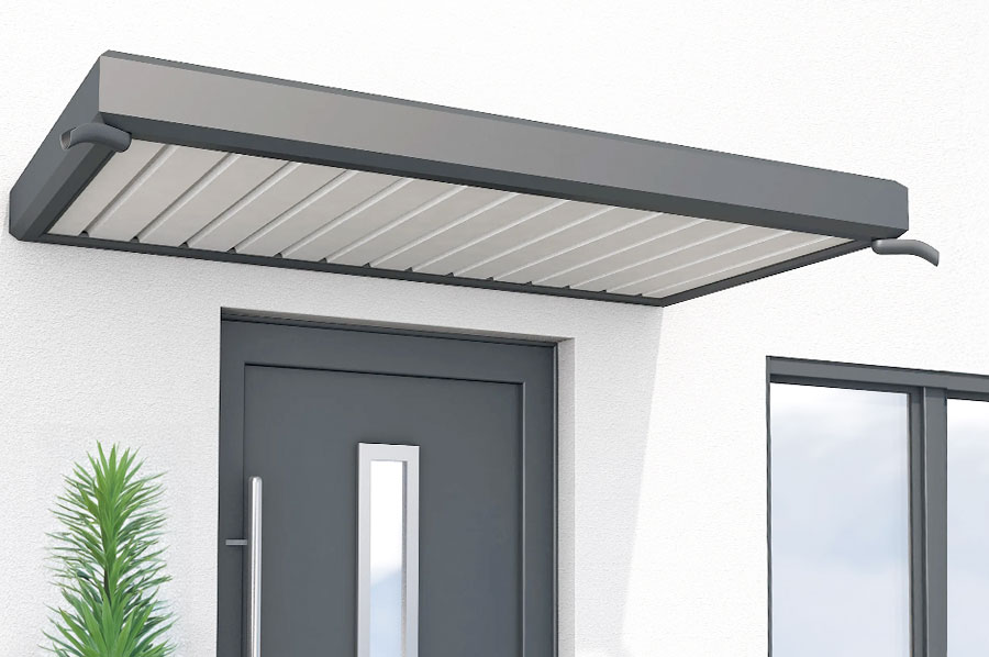 Photo de l'Auvent de Porte d'Entrée NM avec paroi latérale