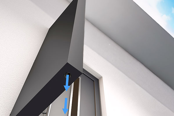 Photo de la descente d'eau de la Paroi Latérale BS