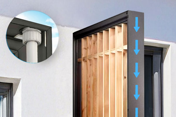 Photo de la descente d'eau de la Paroi Latérale BS TIMBER-LINE