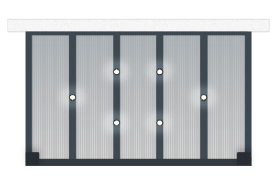 Schema d'exemple n°3 d'une configuration d'implantation des spots LED