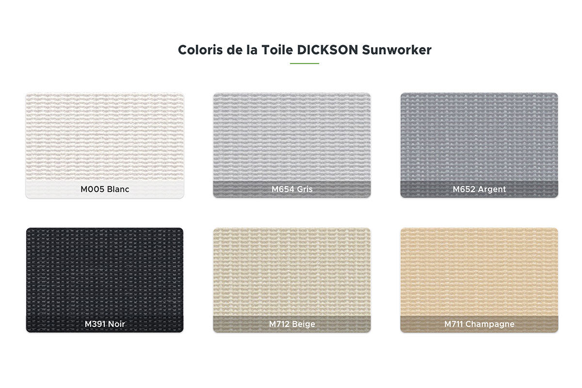 Coloris de la Toile DICKSON Sunworker