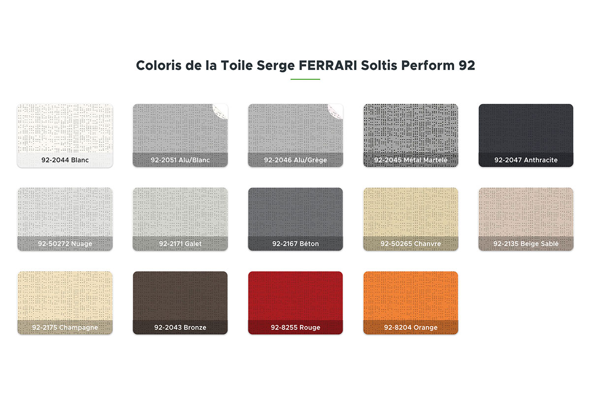 Coloris de la Toile Serge FERRARI Soltis Perform 92