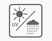 Picto représentant le caractère imperméable et anti-UV