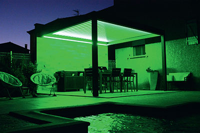 Photo de l'option LED avec un éclairage vert