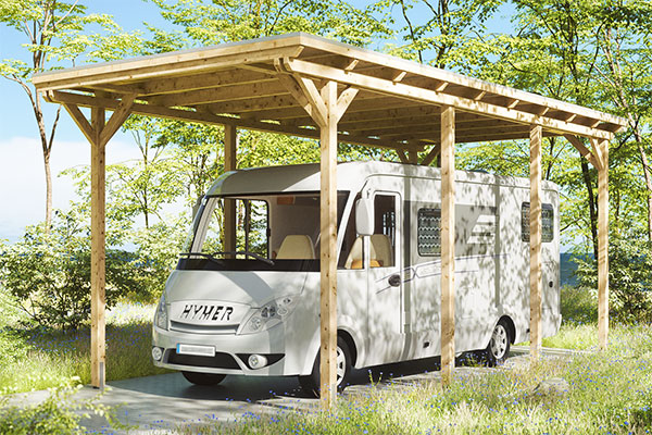 Photo du Carport Bois EMSLAND CARAVAN Autoporté Teinte Verte