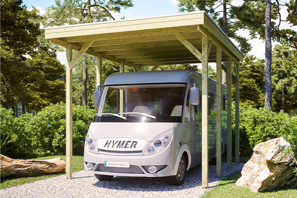 Photo du Carport Bois FRIESLAND CARAVAN Autoporté Teinte Verte