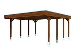 Vue 3D du Carport Bois FRIESLAND XL 5570 x 5550mm