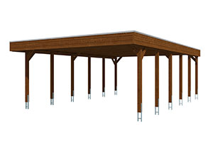 Vue 3D du Carport Bois FRIESLAND XL 5570 x 8600mm