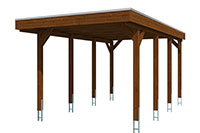 Vue 3D du Carport Bois FRIESLAND 3140 x 5550mm