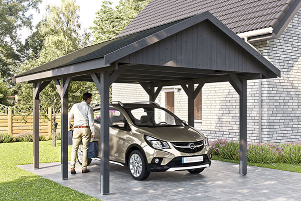Photo d'un Carport Bois WALLGAU Gris