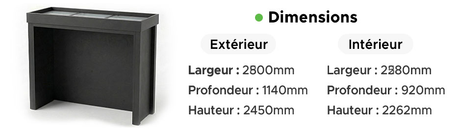 Schéma et dimensions de la Cuisine Extérieure SMOKEBOX L