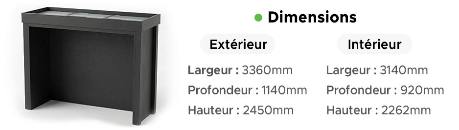 Schéma et dimensions de la Cuisine Extérieure SMOKEBOX XL