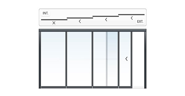 Exemple d'implantation de la Porte Vitrée pour Dressing n°2