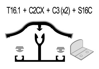 Schema du Pack Profil de Jonction du Kit 16mm