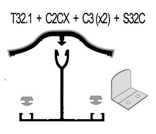 Schema du Pack Profil de Jonction du Kit 32mm