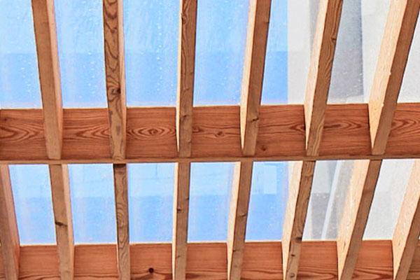 Photo of the roof of the BS TIMBER-LINE Front Door Canopy