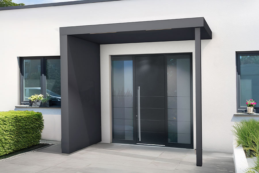 Photo de l'Auvent de Porte d'Entrée BS XL avec poteaux