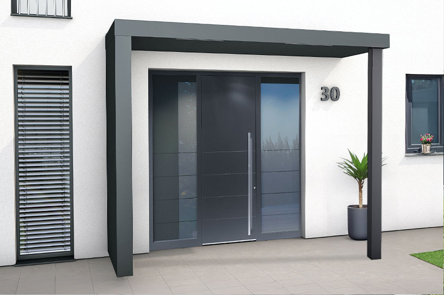 Photo de l'Auvent de Porte d'Entrée BS XL avec paroi latérale