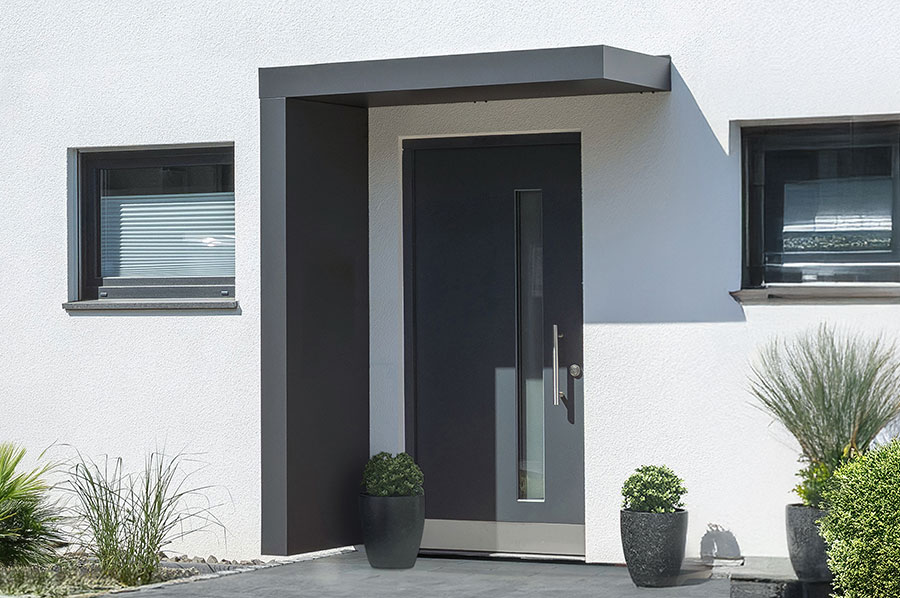 Photo de l'Auvent de Porte d'Entrée BS avec paroi latérale