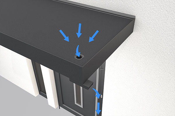 Photo de l'Auvent de Porte d'Entrée BS avec déversoir