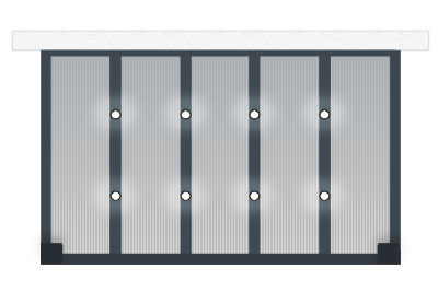 Schema d'exemple n°1 d'une configuration d'implantation des spots LED