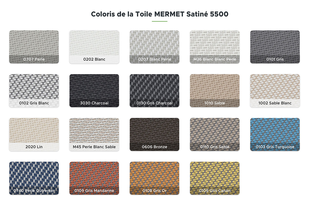 Coloris de la Toile MERMET Satiné 5500