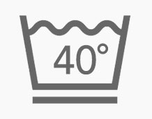 Picto représentant le caractère lavable à 40° du Voile d'Ombrage Sur-Mesure