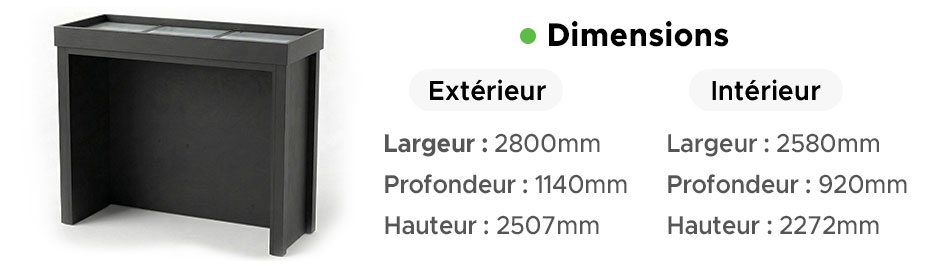 Schéma et dimensions de la Cuisine Extérieure SMOKEBOX L