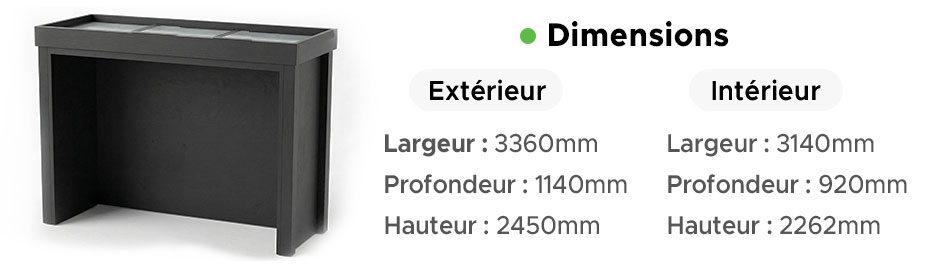 Schéma et dimensions de la Cuisine Extérieure SMOKEBOX XXL
