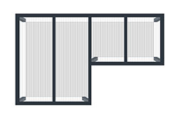 Schéma n°2 d'exemple de la configuration de la Pergola CLIMALUX Autoportéee