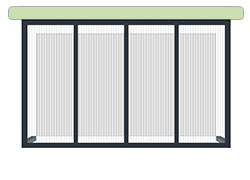 Schéma n°1 d'exemple de la configuration standard de la Pergola CLIMALUX SOFTLINE