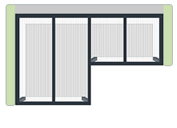 Schéma n°1 d'exemple de la configuration personnalisée de la Pergola CLIMALUX NEOLINE