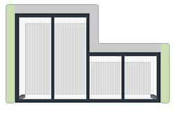 Schéma n°2 d'exemple de la configuration personnalisée de la Pergola CLIMALUX TRADITION