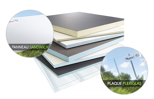 Schéma des Panneaux Sandwich et Plaques acrylique Plexiglas