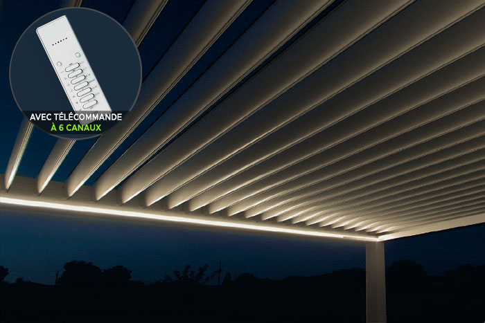 Photo de l'option LED de la Pergola Bioclimatique EOLITE