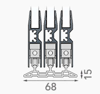 Schema du Rail AL23 à 3 Voies