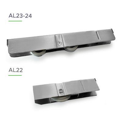 Photo des Roulettes en inox/teflon pour Rail AL22/AL23-24