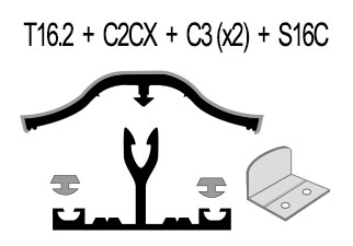 Schema du Pack Profil de Jonction du Kit 16mm